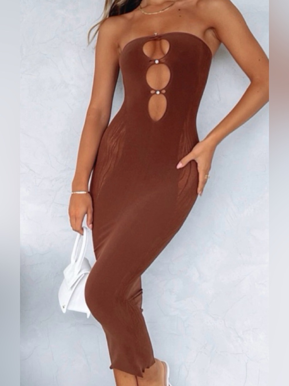 White Fox Boutique Seamless brown midi/maxi Dress